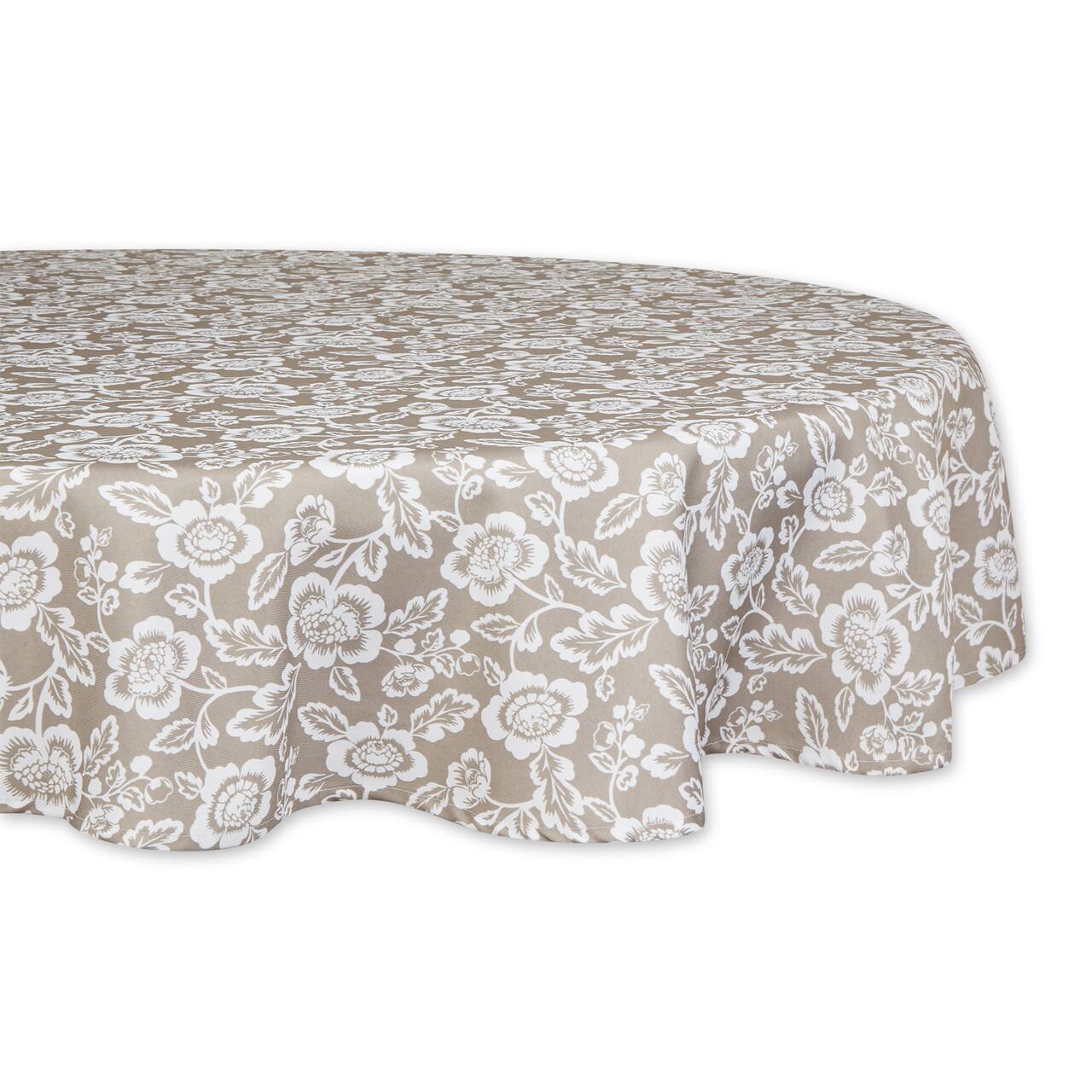 DII® Stone Floral Print Outdoor Tablecloth, 60 Round